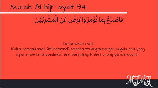 Detail Quran Surat Al Hijr Ayat 94 Nomer 14