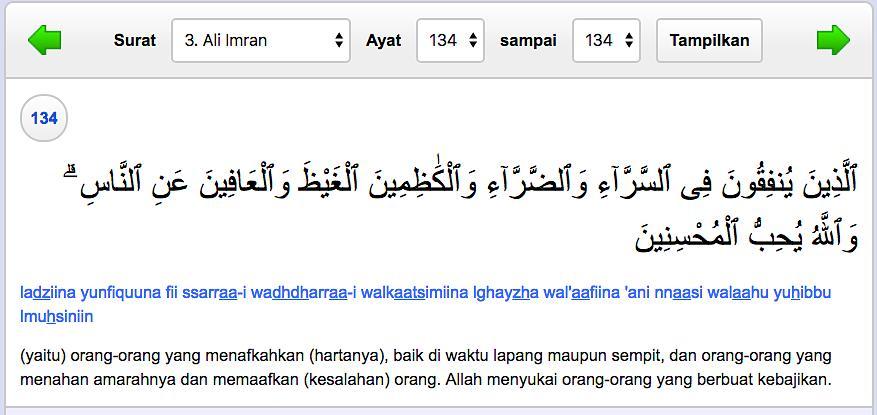 Detail Quran Surat Al Imran Ayat 134 Nomer 8