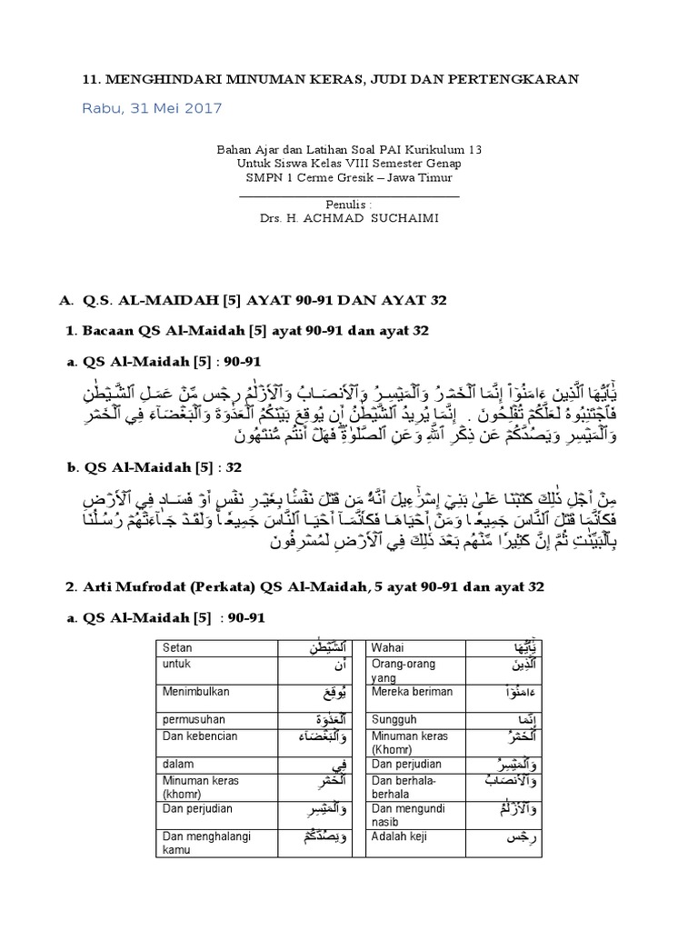 Detail Quran Surat Al Maidah Ayat 90 Nomer 46
