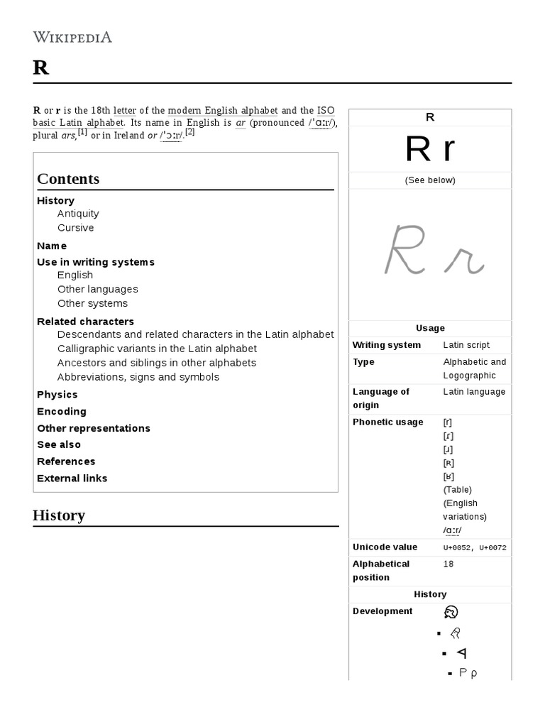 Detail R Is The 18th Letter Nomer 49