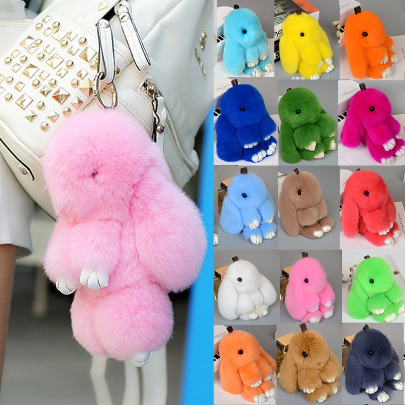 Detail Rabbit Fur Keychain Nomer 28