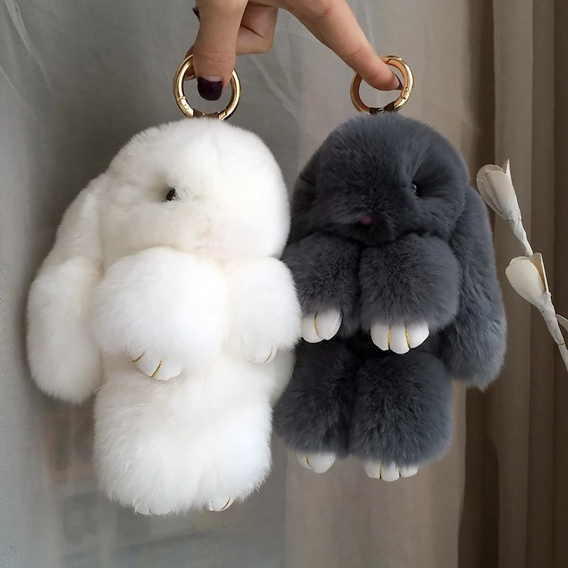 Detail Rabbit Fur Keychain Nomer 3