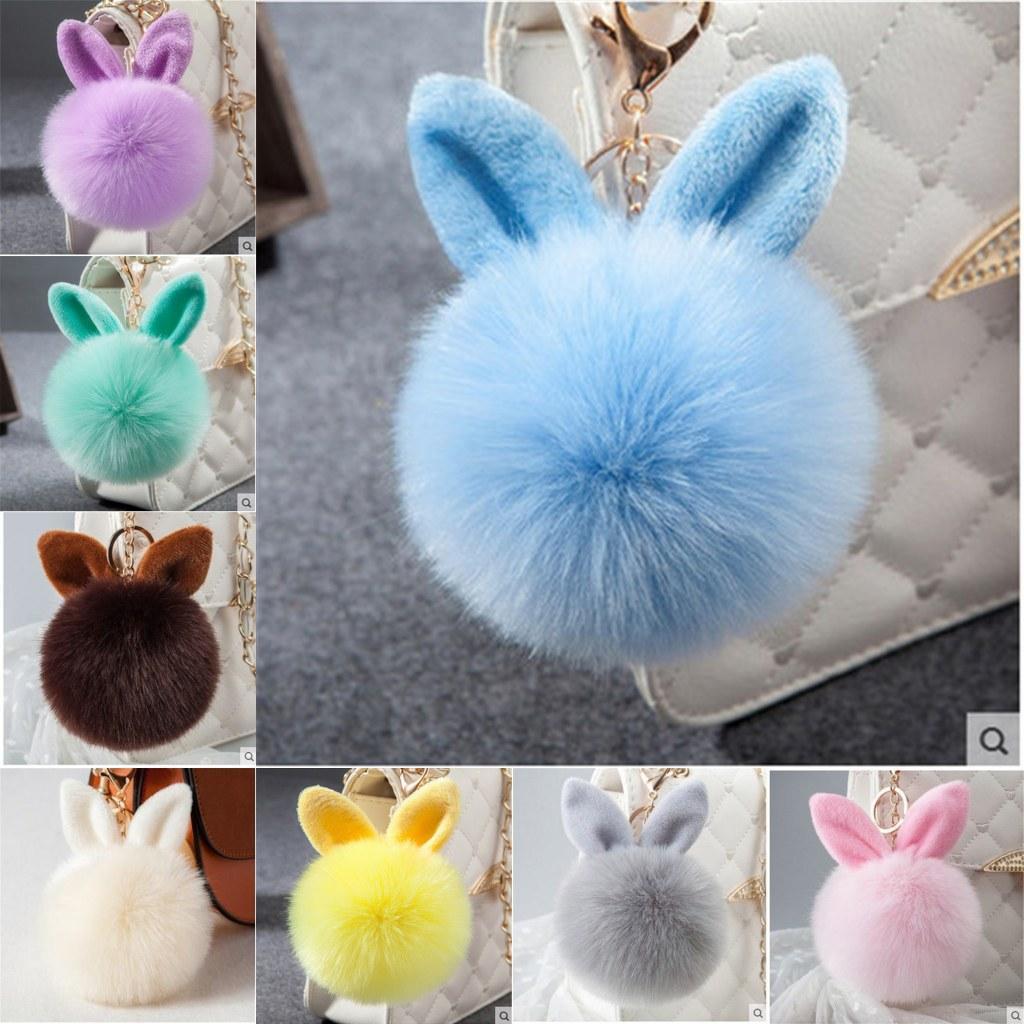 Detail Rabbit Fur Keychain Nomer 37