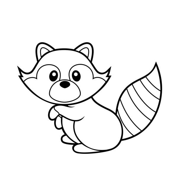 Detail Raccoon Black And White Clipart Nomer 48