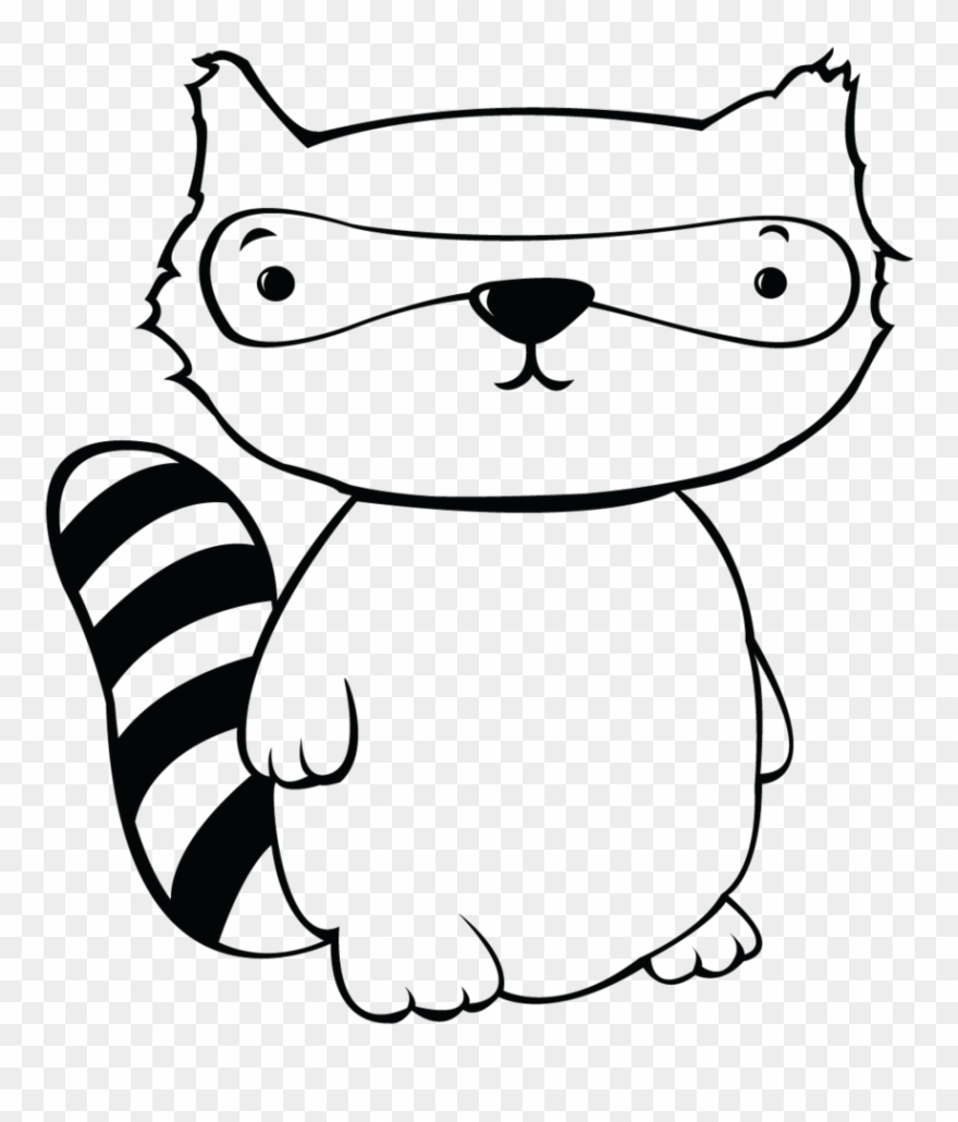 Detail Raccoon Black And White Clipart Nomer 6