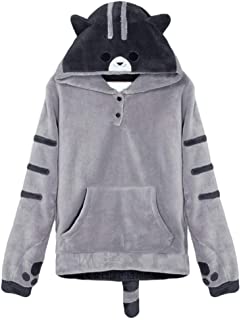 Detail Raccoon Hoodie With Ears Nomer 40