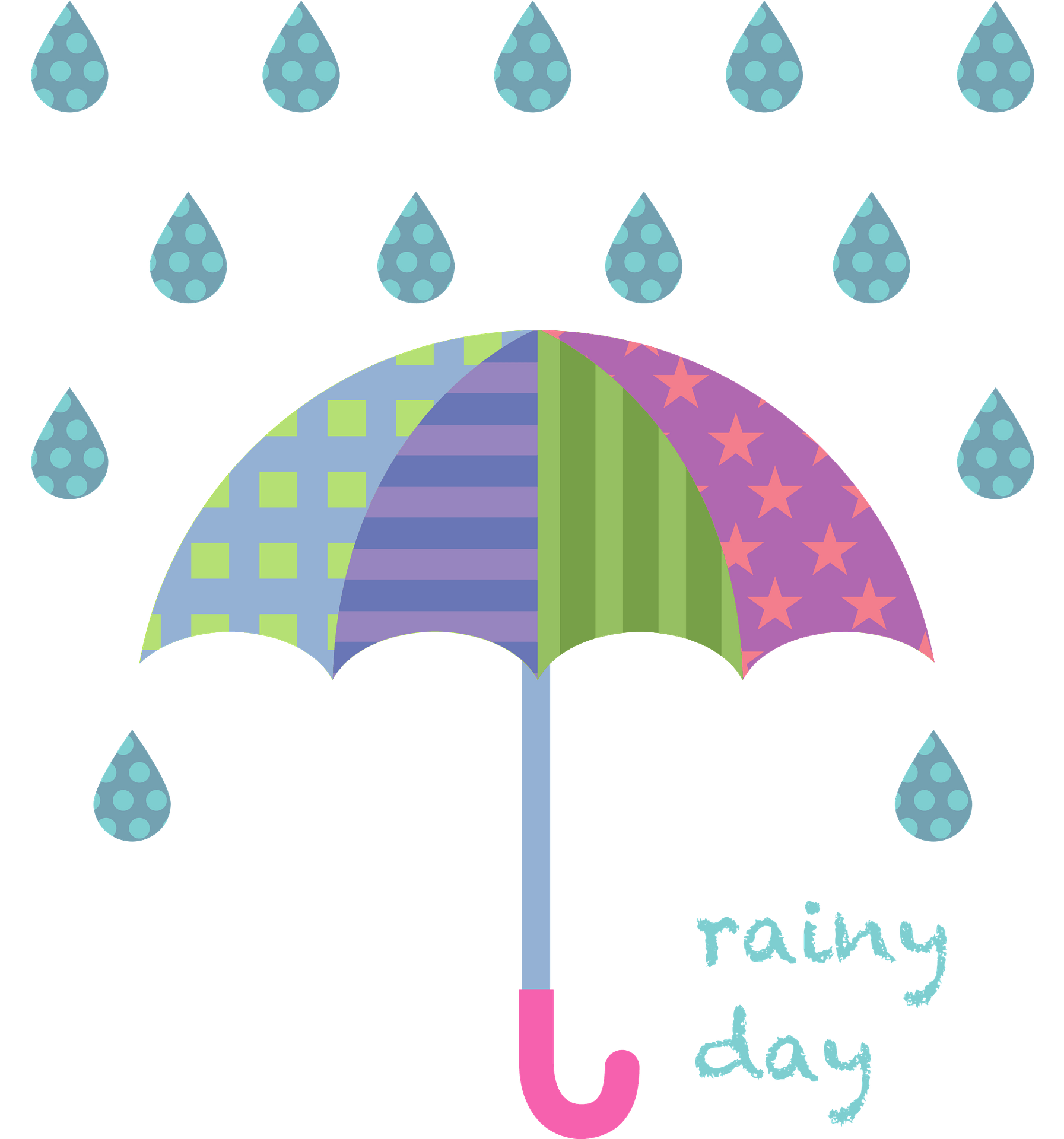 Detail Rain And Umbrella Clipart Nomer 35