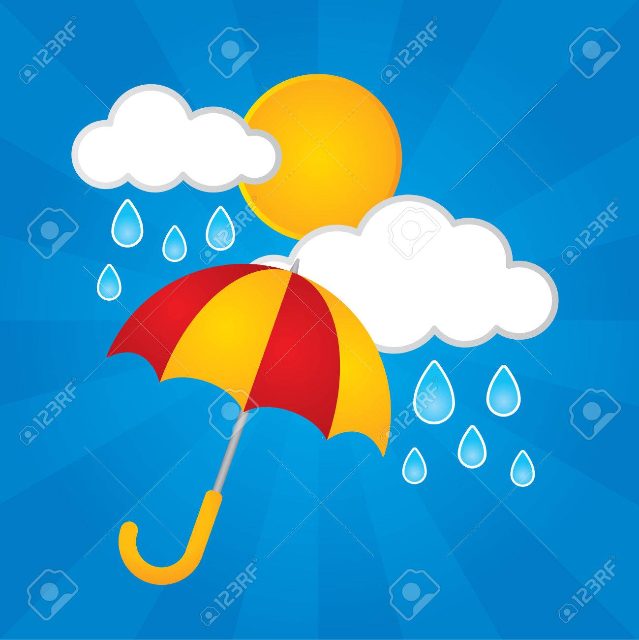 Detail Rain And Umbrella Clipart Nomer 41