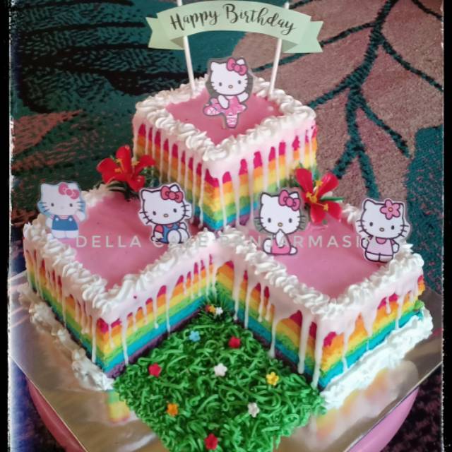 Detail Rainbow Cake Coklat Ulang Tahun Nomer 12