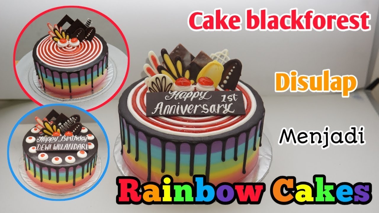 Detail Rainbow Cake Coklat Ulang Tahun Nomer 19