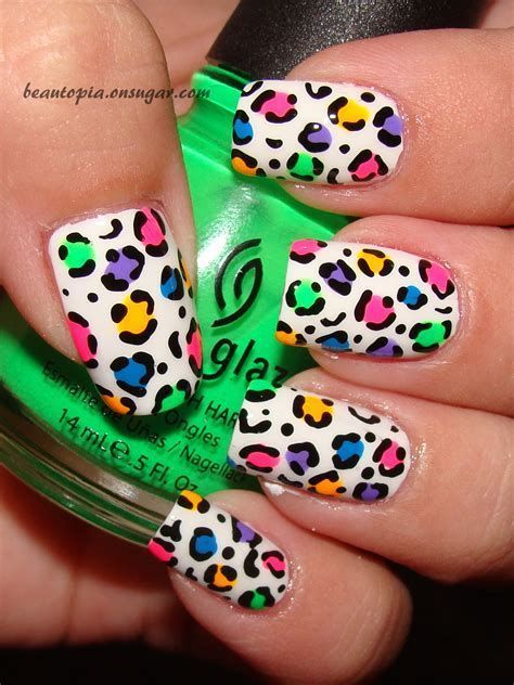 Rainbow Cheetah Print Nails - KibrisPDR