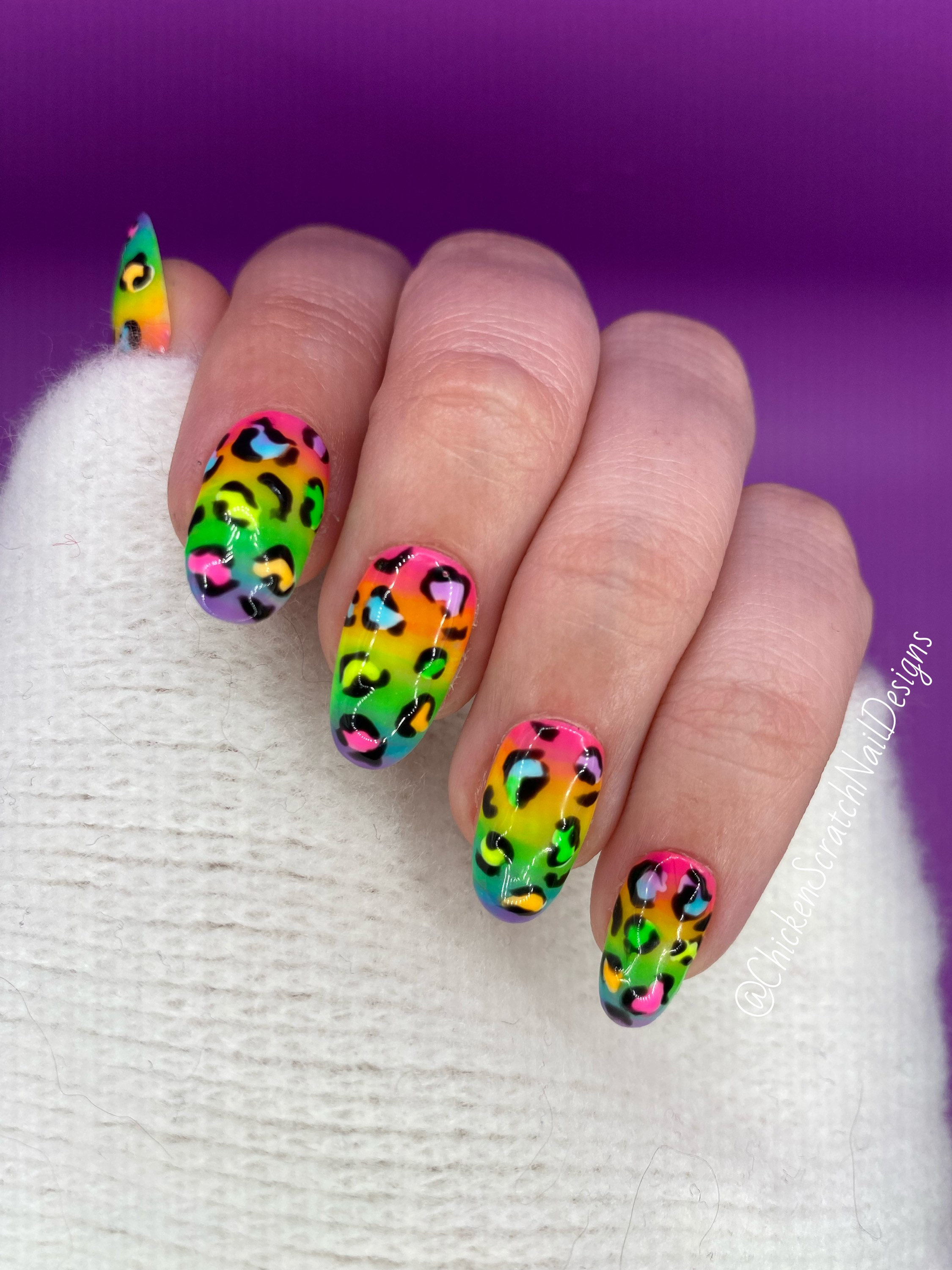 Detail Rainbow Cheetah Print Nails Nomer 14