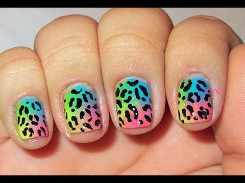 Detail Rainbow Cheetah Print Nails Nomer 22