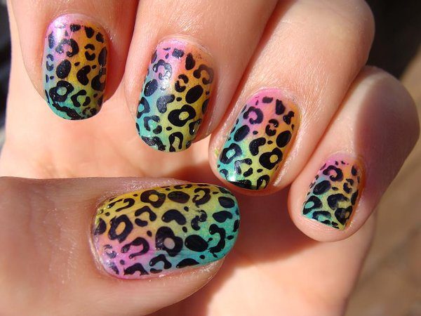Detail Rainbow Cheetah Print Nails Nomer 24