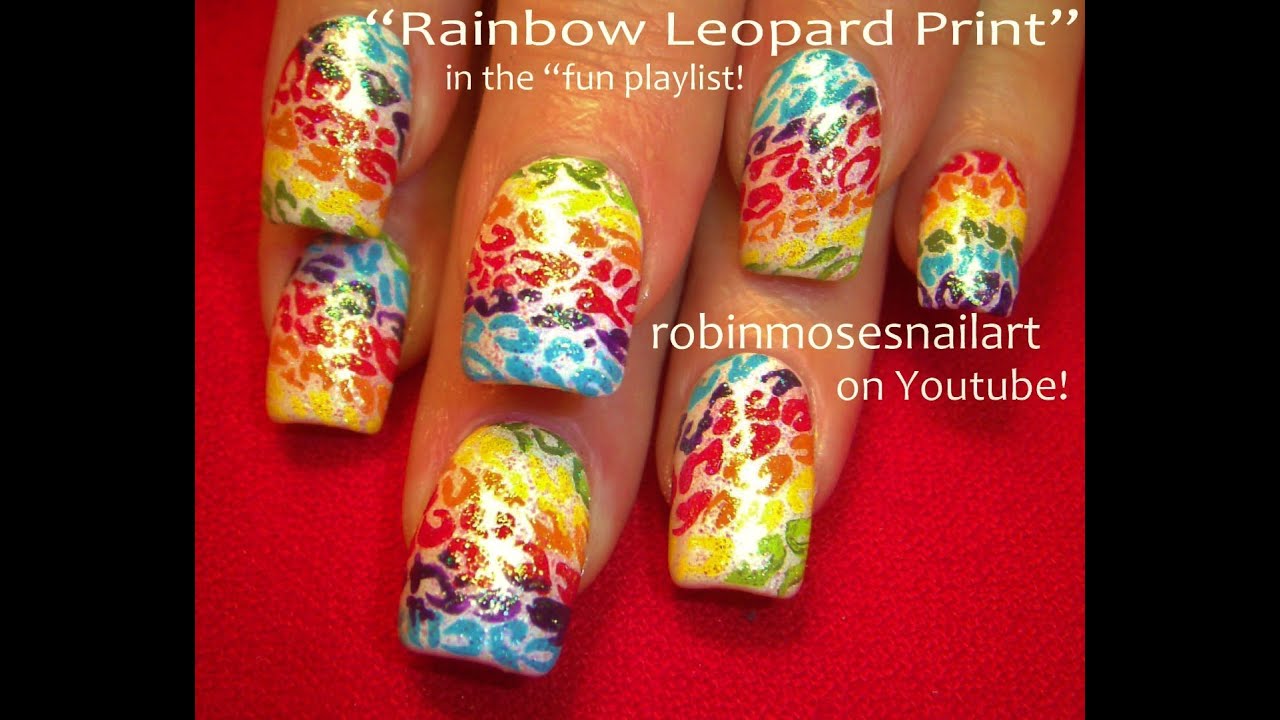 Detail Rainbow Cheetah Print Nails Nomer 30