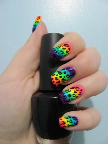 Detail Rainbow Cheetah Print Nails Nomer 31