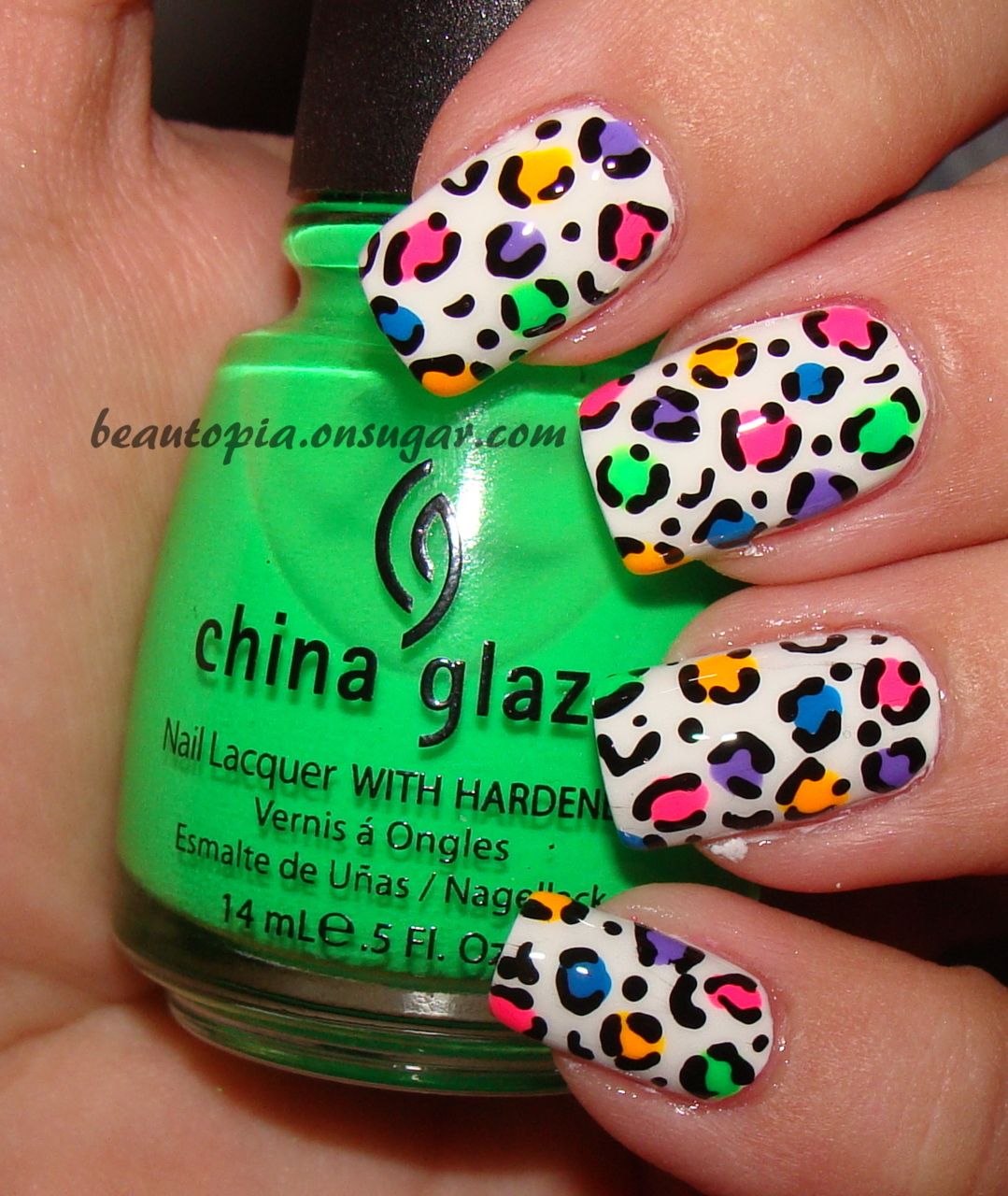 Detail Rainbow Cheetah Print Nails Nomer 5