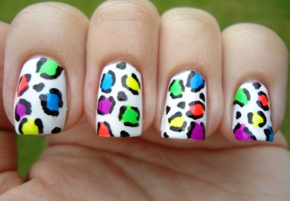 Detail Rainbow Cheetah Print Nails Nomer 35