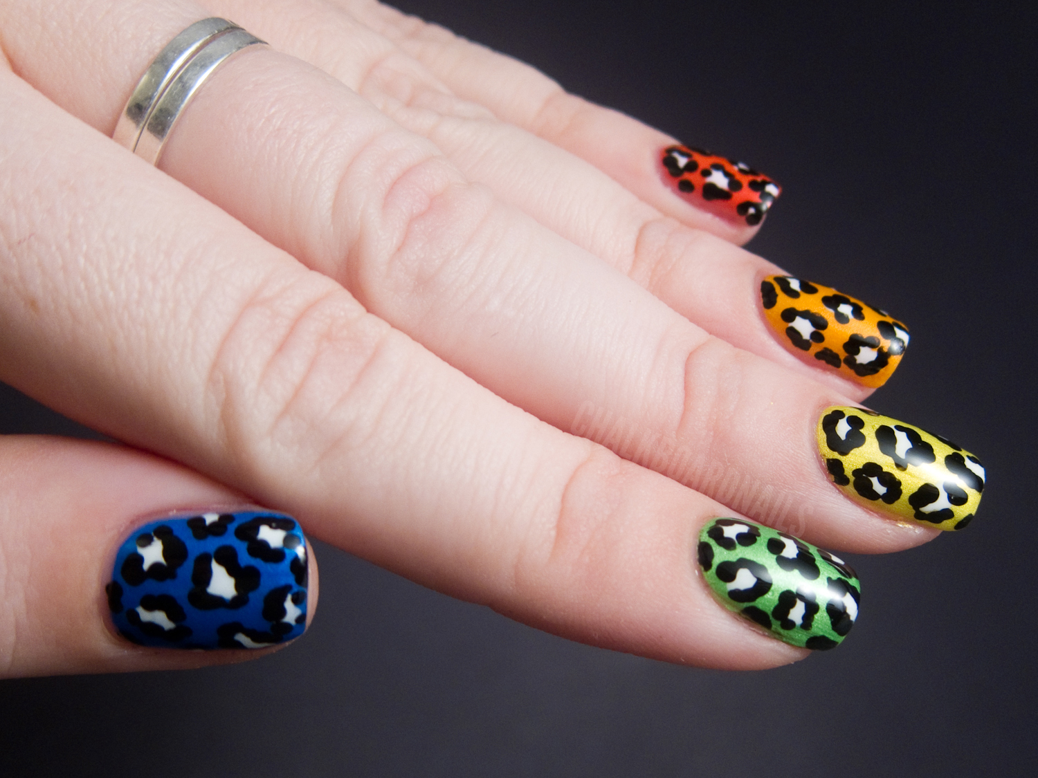 Detail Rainbow Cheetah Print Nails Nomer 36