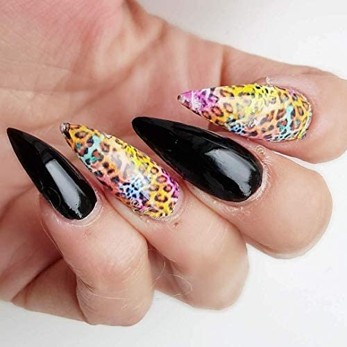 Detail Rainbow Cheetah Print Nails Nomer 40