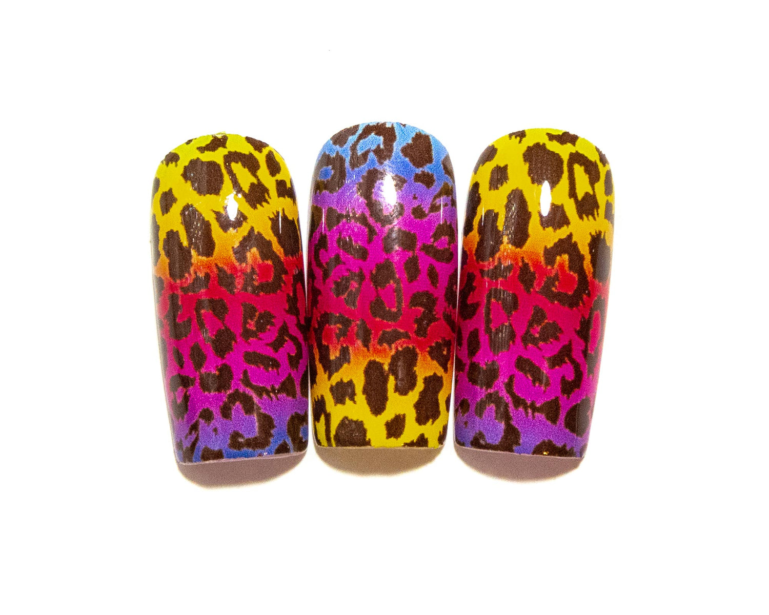 Detail Rainbow Cheetah Print Nails Nomer 41