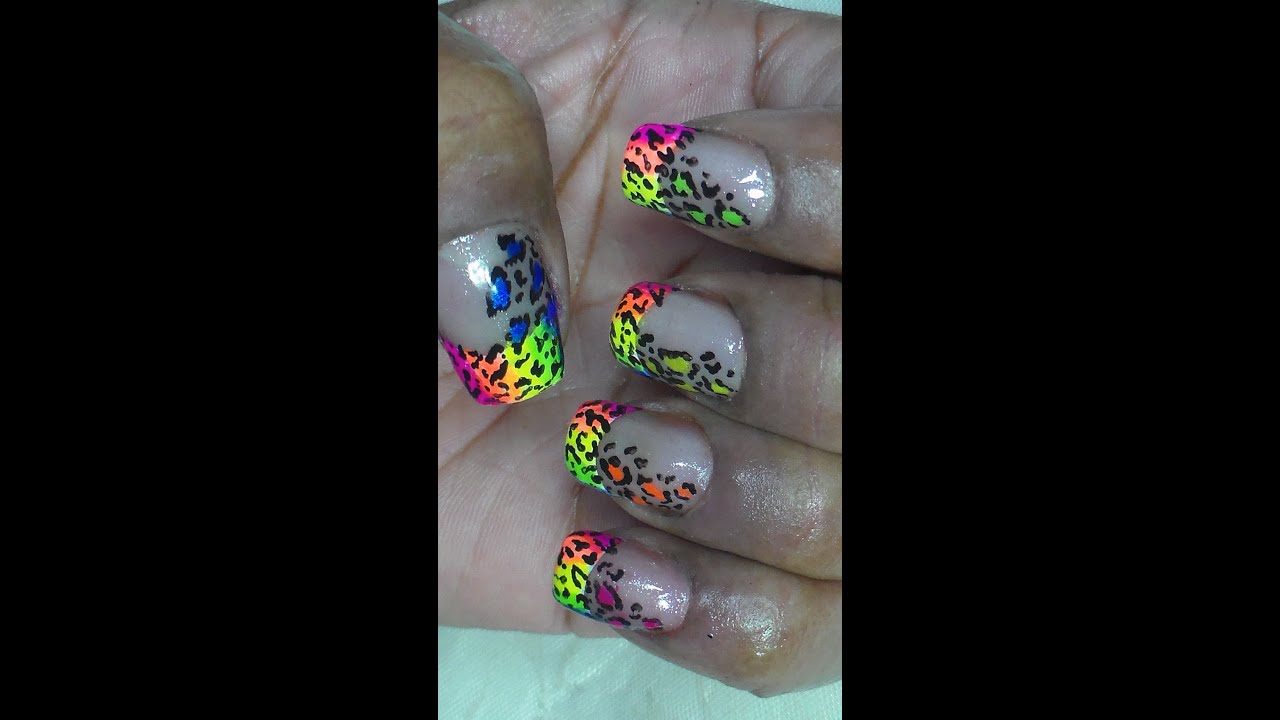 Detail Rainbow Cheetah Print Nails Nomer 43