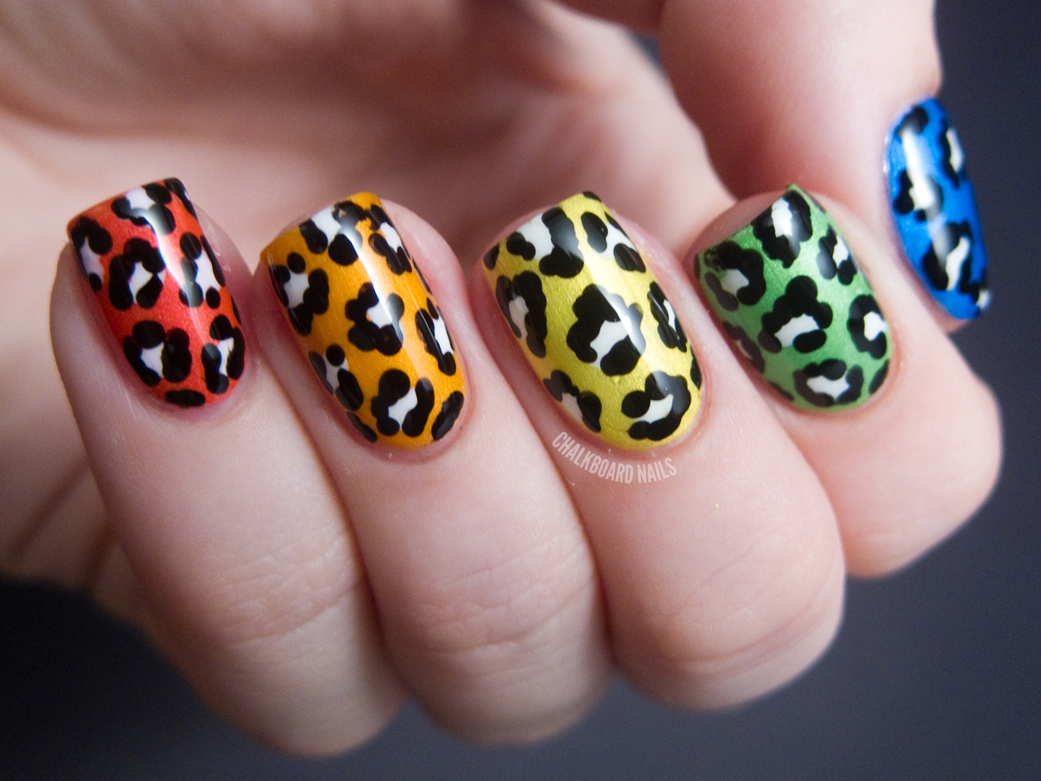 Detail Rainbow Cheetah Print Nails Nomer 6