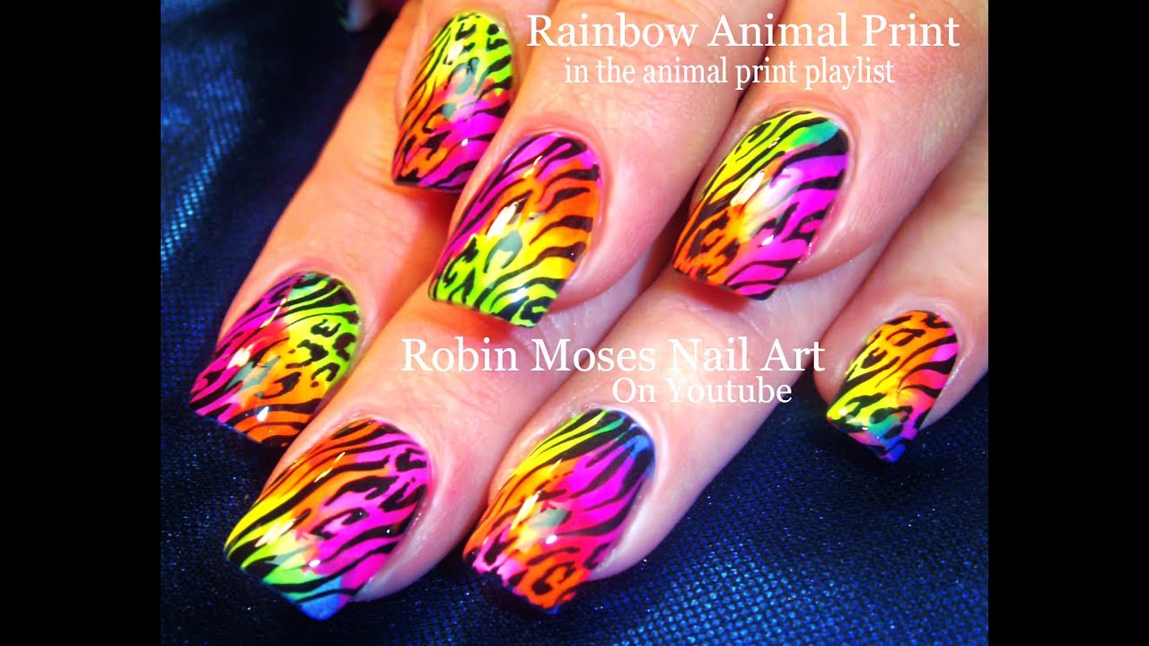 Detail Rainbow Cheetah Print Nails Nomer 9