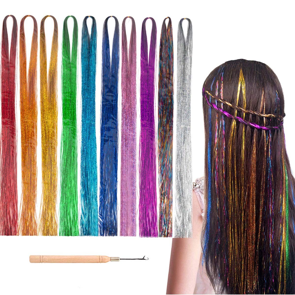 Detail Rainbow Hair Tinsel Nomer 2