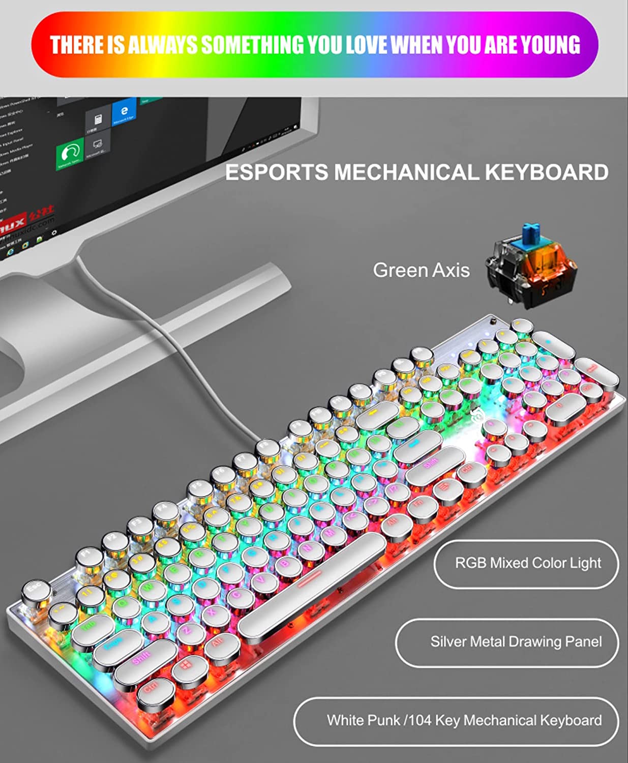 Detail Rainbow Typewriter Keyboard Nomer 56
