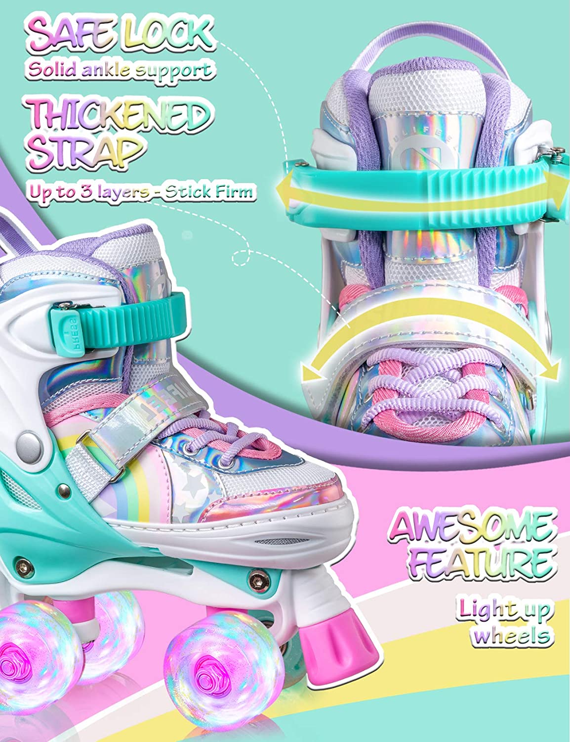 Detail Rainbow Unicorn Roller Skates Nomer 18