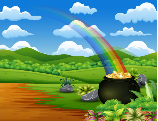 Detail Rainbow With Pot Of Gold Clipart Nomer 11