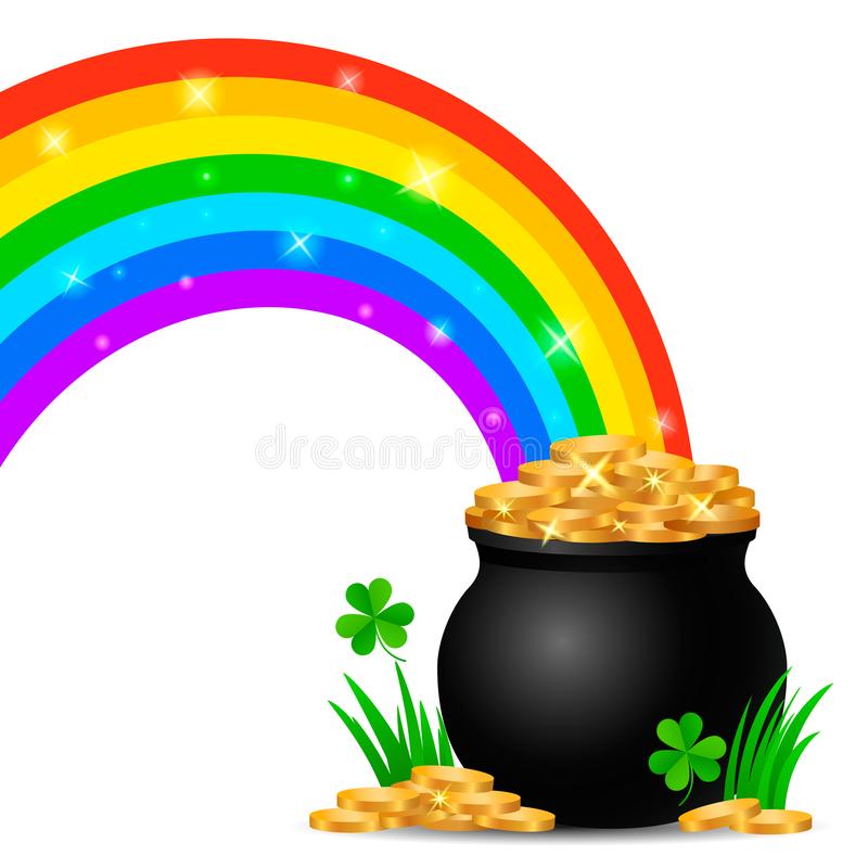 Detail Rainbow With Pot Of Gold Clipart Nomer 14