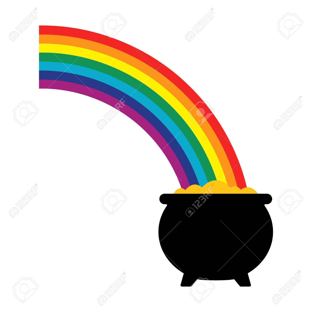 Detail Rainbow With Pot Of Gold Clipart Nomer 15