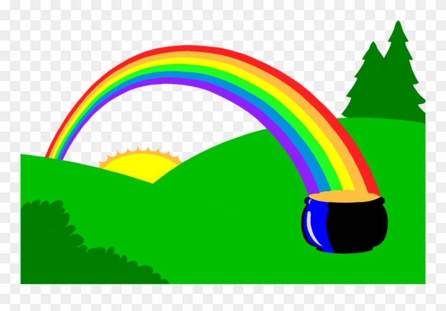 Detail Rainbow With Pot Of Gold Clipart Nomer 26