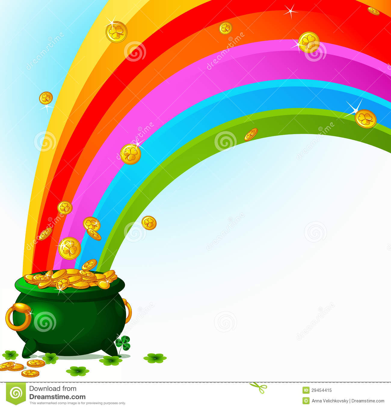 Detail Rainbow With Pot Of Gold Clipart Nomer 27