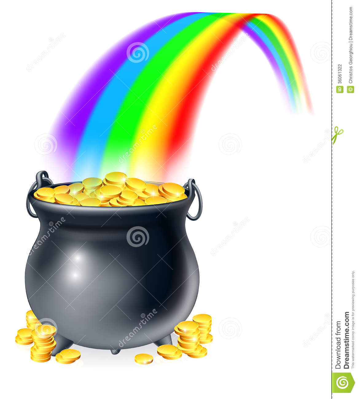 Detail Rainbow With Pot Of Gold Clipart Nomer 40