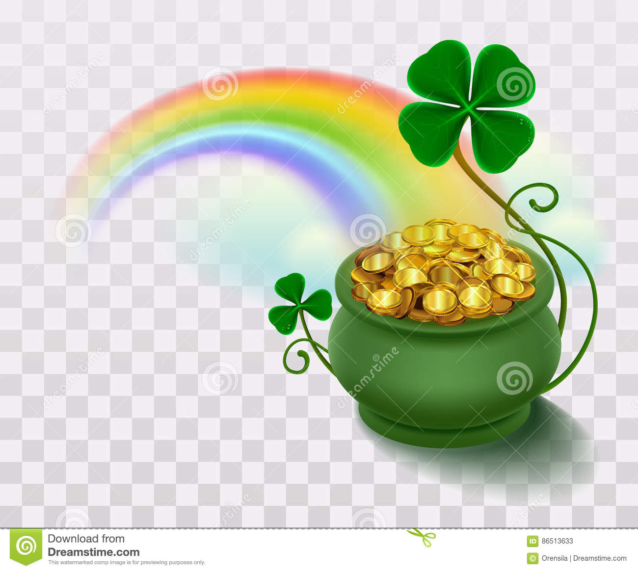 Detail Rainbow With Pot Of Gold Clipart Nomer 45