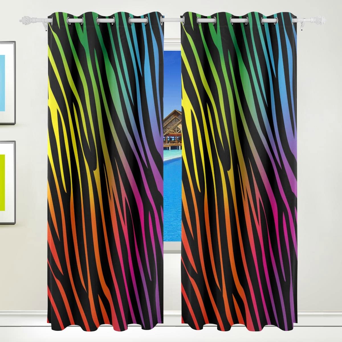 Rainbow Zebra Curtains - KibrisPDR