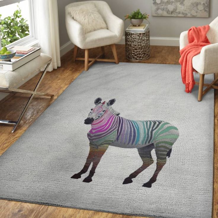 Detail Rainbow Zebra Rug Nomer 20