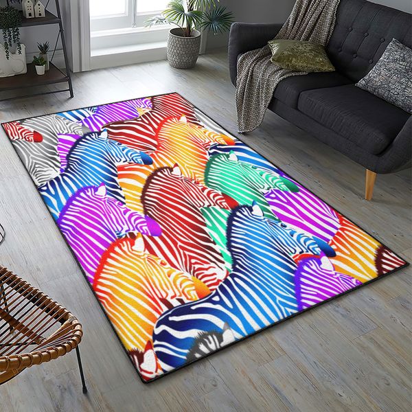 Detail Rainbow Zebra Rug Nomer 3