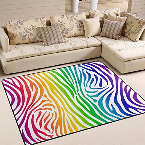 Detail Rainbow Zebra Rug Nomer 6