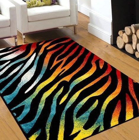 Detail Rainbow Zebra Rug Nomer 10