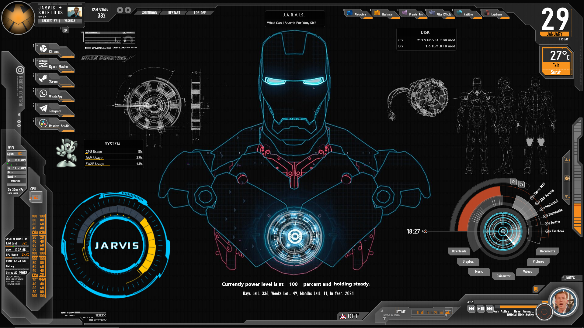 Detail Rainmeter Iron Man Nomer 4