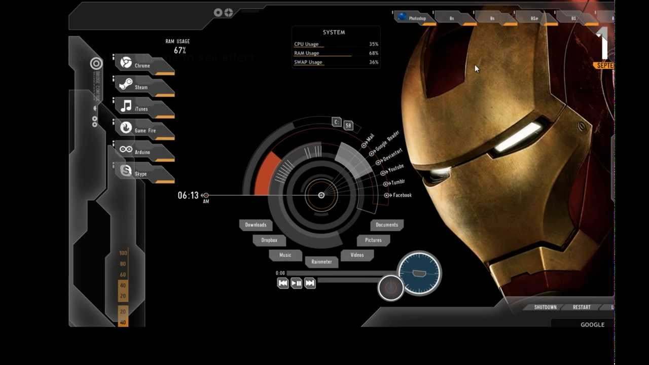 Detail Rainmeter Iron Man Nomer 28