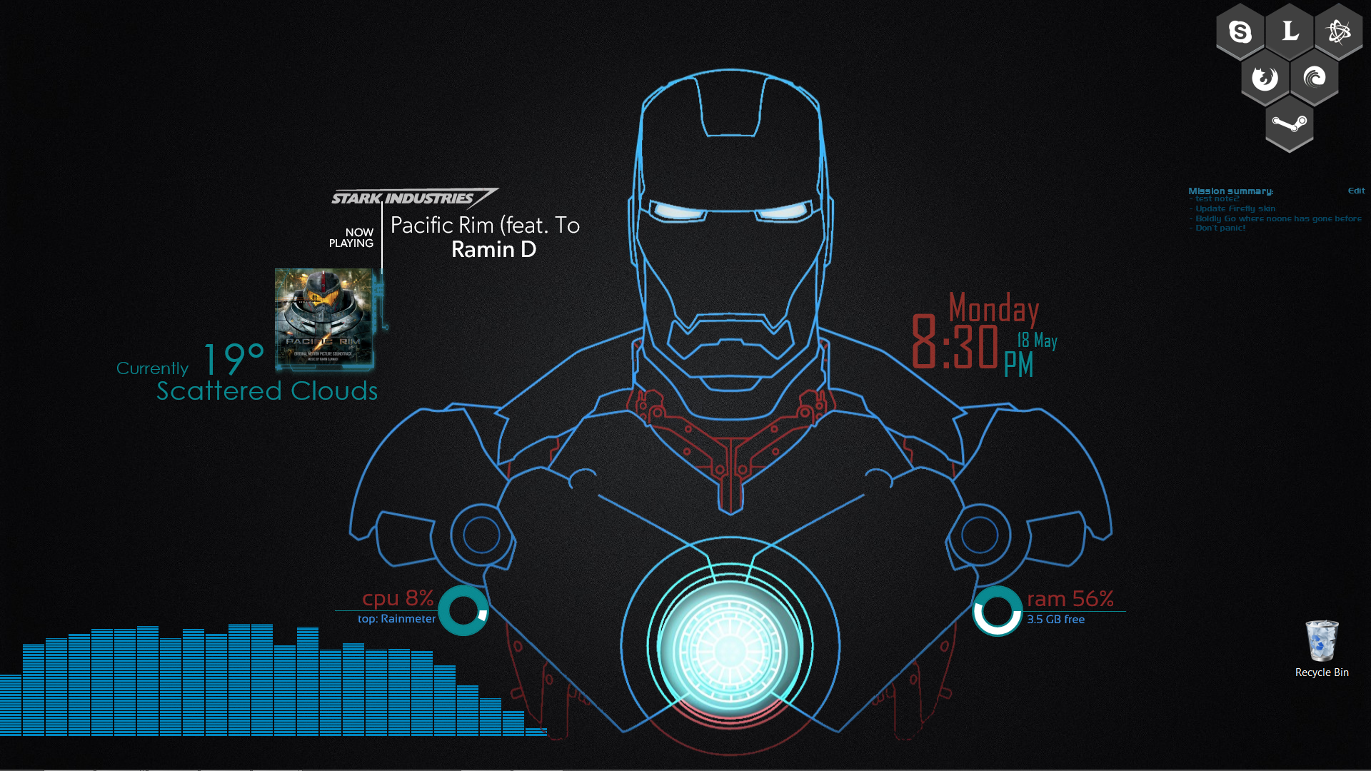 Detail Rainmeter Skin Iron Man Nomer 15