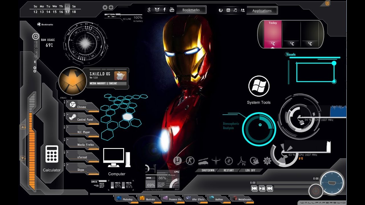 Detail Rainmeter Skin Iron Man Nomer 4