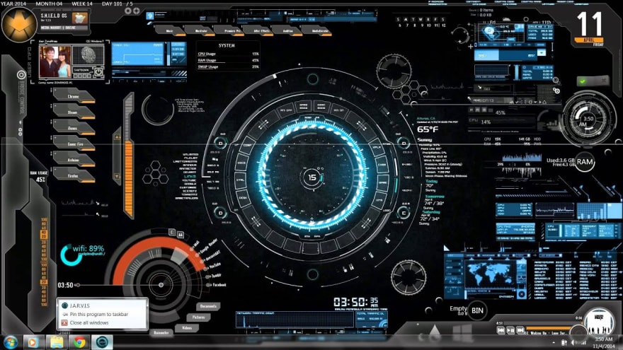 Detail Rainmeter Skin Iron Man Nomer 36