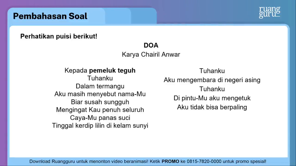 Detail Doa Chairil Anwar Puisi Nomer 54