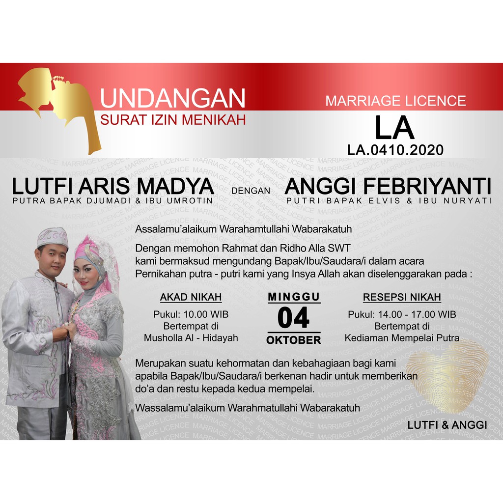 Detail Raja Undangan Undangan Pernikahan Kupang Krajan Kota Surabaya Jawa Timur Nomer 41
